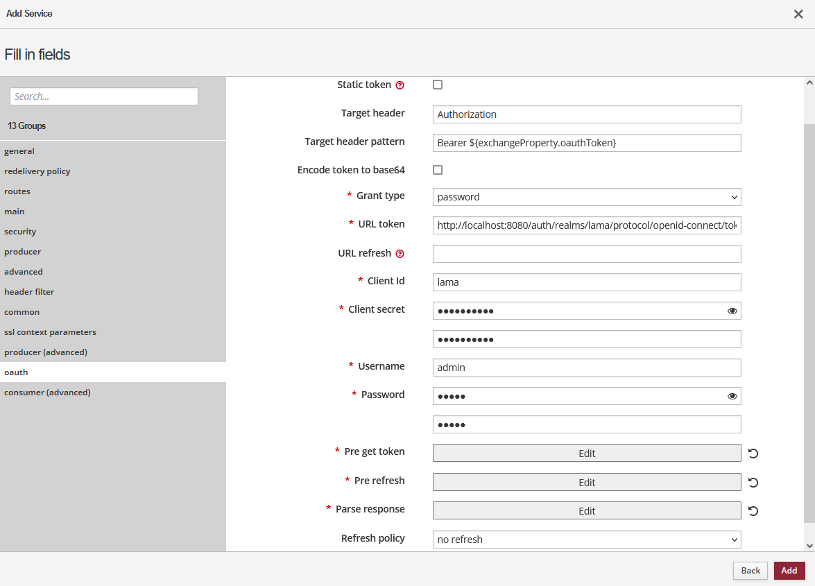 general oauth password