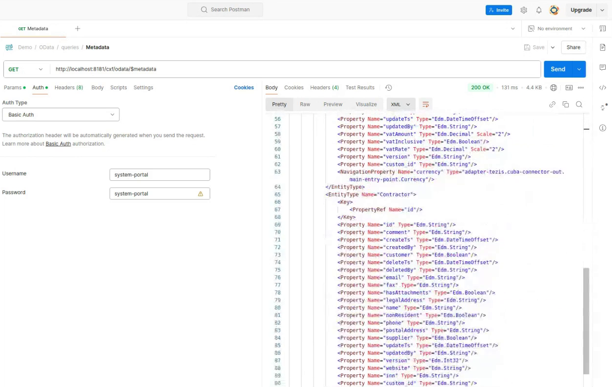 postman metadata first