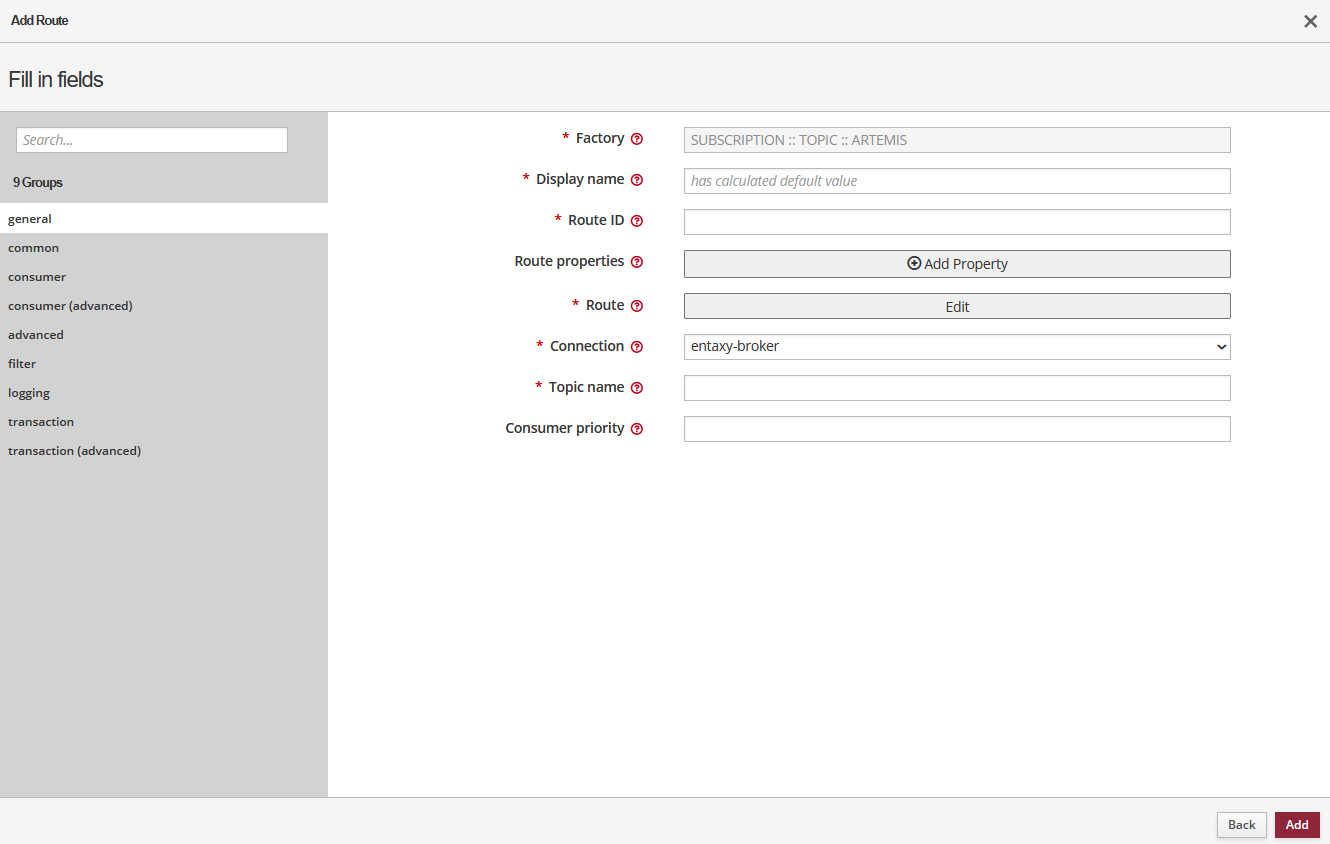 subscription topic artemis general