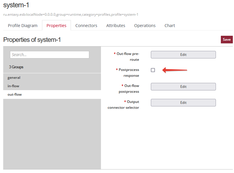 out flow checkbox