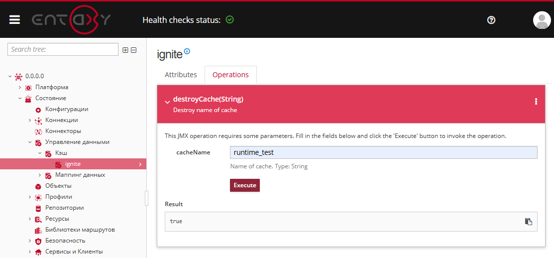 operations destroyCache