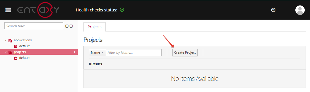 create project button