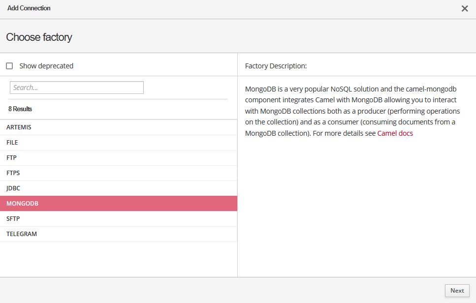 choose factory mongodb