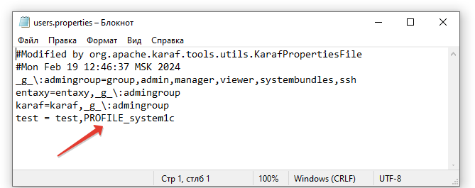 users properties profilesystem1c